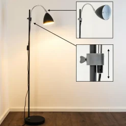 hofstein Lampadaire MURURETA Noir, 1 lumière