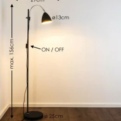 hofstein Lampadaire MURURETA Noir, 1 lumière