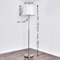 Lampes En Tissu-hofstein Lampadaire Neuville Nickel mat, 3 lumières