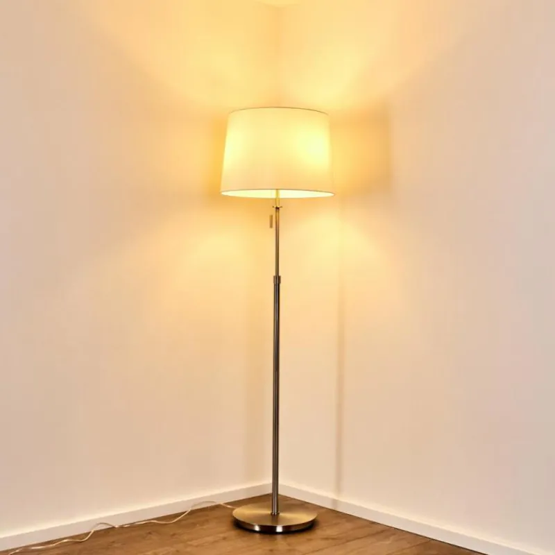 Lampes En Tissu-hofstein Lampadaire Neuville Nickel mat, 3 lumières