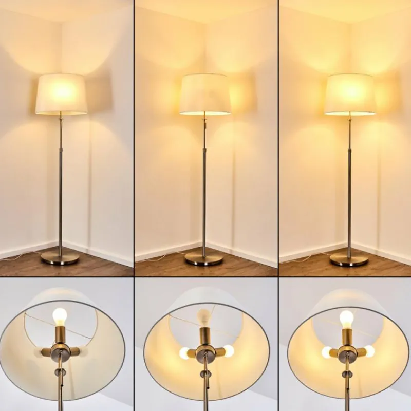Lampes En Tissu-hofstein Lampadaire Neuville Nickel mat, 3 lumières