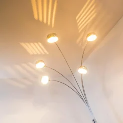 hofstein Lampadaire Nikkala Chrome, 5 lumières