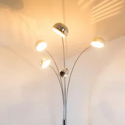 hofstein Lampadaire Nikkala Chrome, 5 lumières