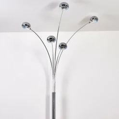 hofstein Lampadaire Nikkala Chrome, Blanc, 5 lumières