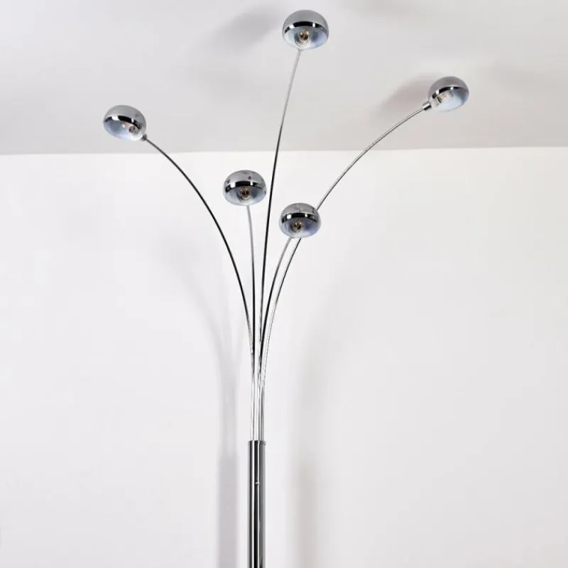 hofstein Lampadaire Nikkala Chrome, Blanc, 5 lumières