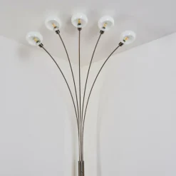 hofstein Lampadaire Nikkala Nickel mat, 5 lumières
