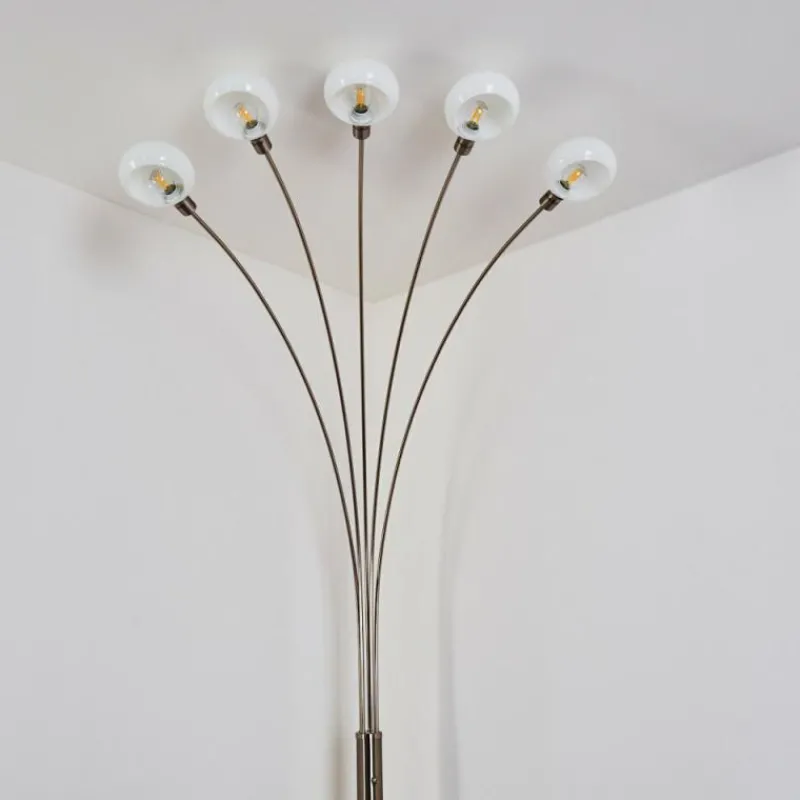 hofstein Lampadaire Nikkala Nickel mat, 5 lumières