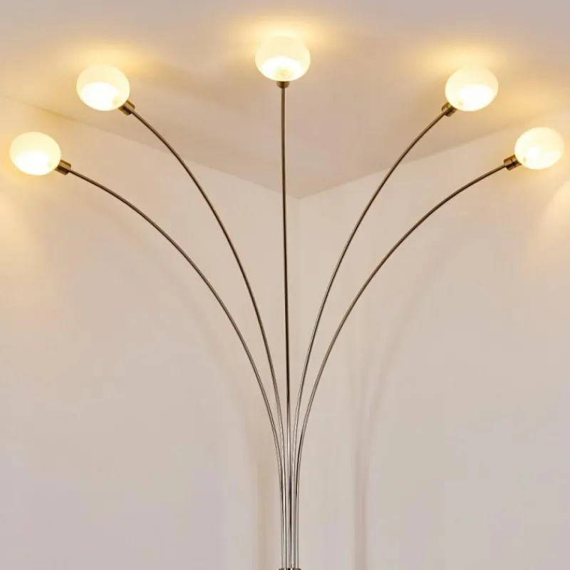 hofstein Lampadaire Nikkala Nickel mat, 5 lumières