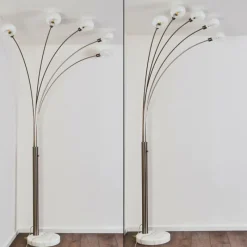 hofstein Lampadaire Nikkala Nickel mat, 5 lumières