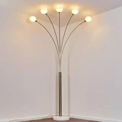 hofstein Lampadaire Nikkala Nickel mat, 5 lumières