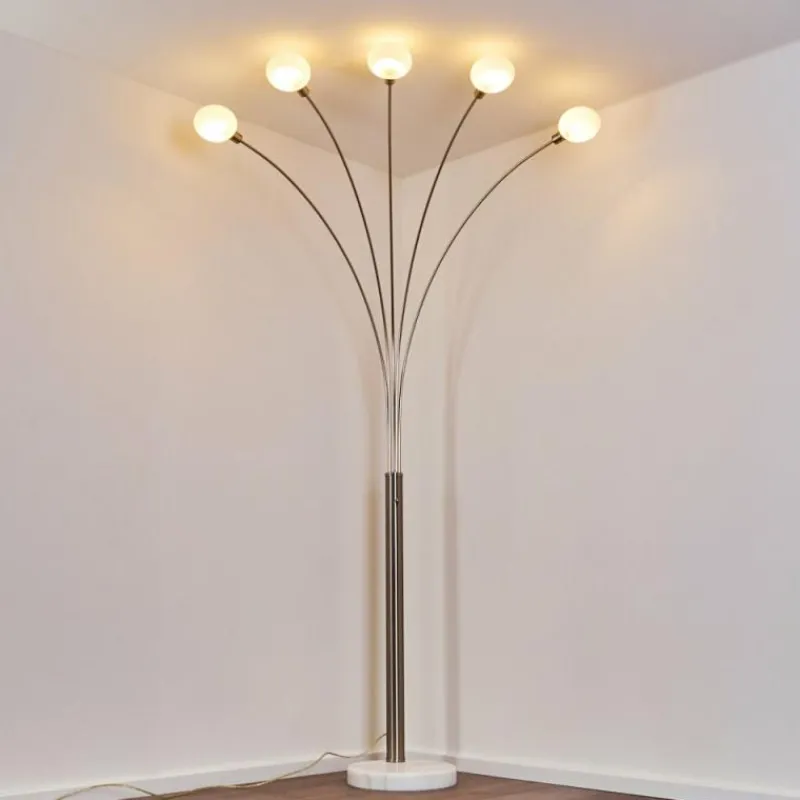 hofstein Lampadaire Nikkala Nickel mat, 5 lumières