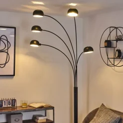 hofstein Lampadaire Nikkala Noir, 5 lumières