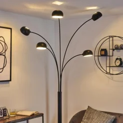hofstein Lampadaire Nikkala Noir, 5 lumières