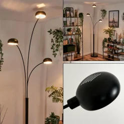 hofstein Lampadaire Nikkala Noir, 3 lumières