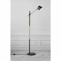Lampes En Bois-Luminaires Nordlux Lampadaire Nordlux THEO Bois clair, Noir, 1 lumière