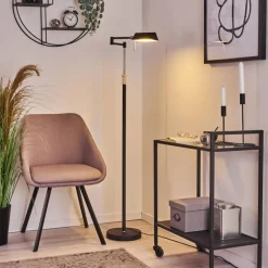 hofstein Lampadaire Norrlida LED Chrome, Noir, 1 lumière* Éclairage Led