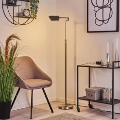 hofstein Lampadaire Norrlida LED Nickel mat, 1 lumière