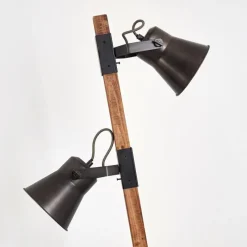 Lampes Industrielles-hofstein Lampadaire Oksbol Brun foncé, Gris, Acier brossé, 2 lumières