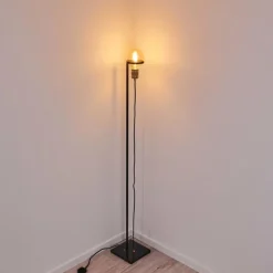 Lampes Dorées-hofstein Lampadaire Okudari Or, Laiton, Noir, 1 lumière