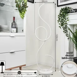 hofstein Lampadaire Olok LED Blanc, 1 lumière