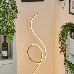 hofstein Lampadaire Olok LED Nickel mat, 1 lumière