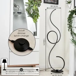 hofstein Lampadaire Olok LED Noir, 1 lumière