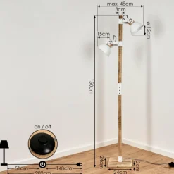 Lampes Vintages & Rétros-hofstein Lampadaire Orny Écru, Blanc, 2 lumières