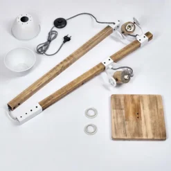 Lampes Vintages & Rétros-hofstein Lampadaire Orny Écru, Blanc, 2 lumières