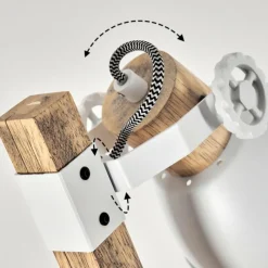 Lampes Vintages & Rétros-hofstein Lampadaire Orny Écru, Blanc, 2 lumières