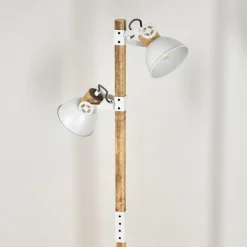 Lampes Vintages & Rétros-hofstein Lampadaire Orny Écru, Blanc, 2 lumières