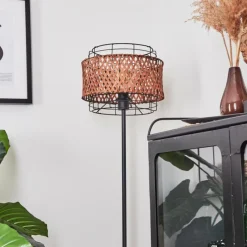Style Boho-Chic-hofstein Lampadaire Otta Noir, 1 lumière