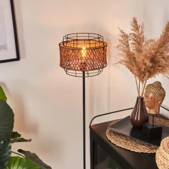 Style Boho-Chic-hofstein Lampadaire Otta Noir, 1 lumière