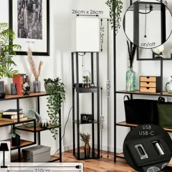 Lampes En Tissu-hofstein Lampadaire Pambor Noir, 1 lumière