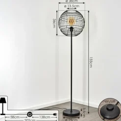 Lampes À Boules-hofstein Lampadaire Pampanillo Noir, 1 lumière