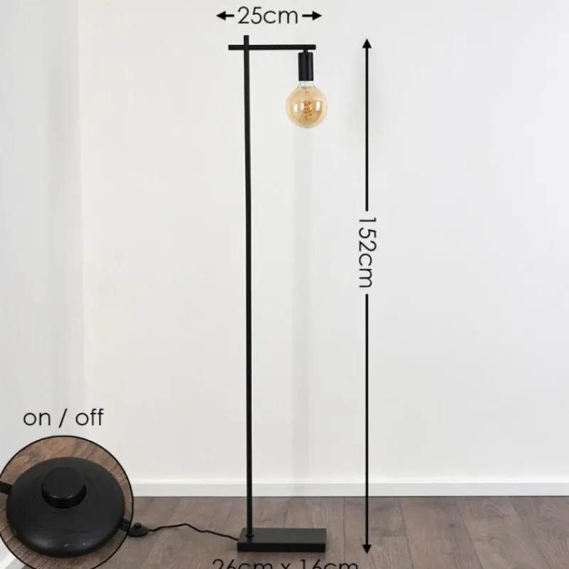 Lampes Industrielles-hofstein Lampadaire Pamunkey Noir, 1 lumière