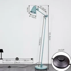 hofstein Lampadaire Pany Bleu, 1 lumière* Lampadaires Et Lampes Sur Pied