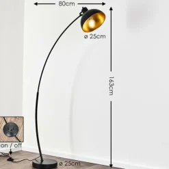 Lampes Art Déco-hofstein Lampadaire Parola Noir, 1 lumière