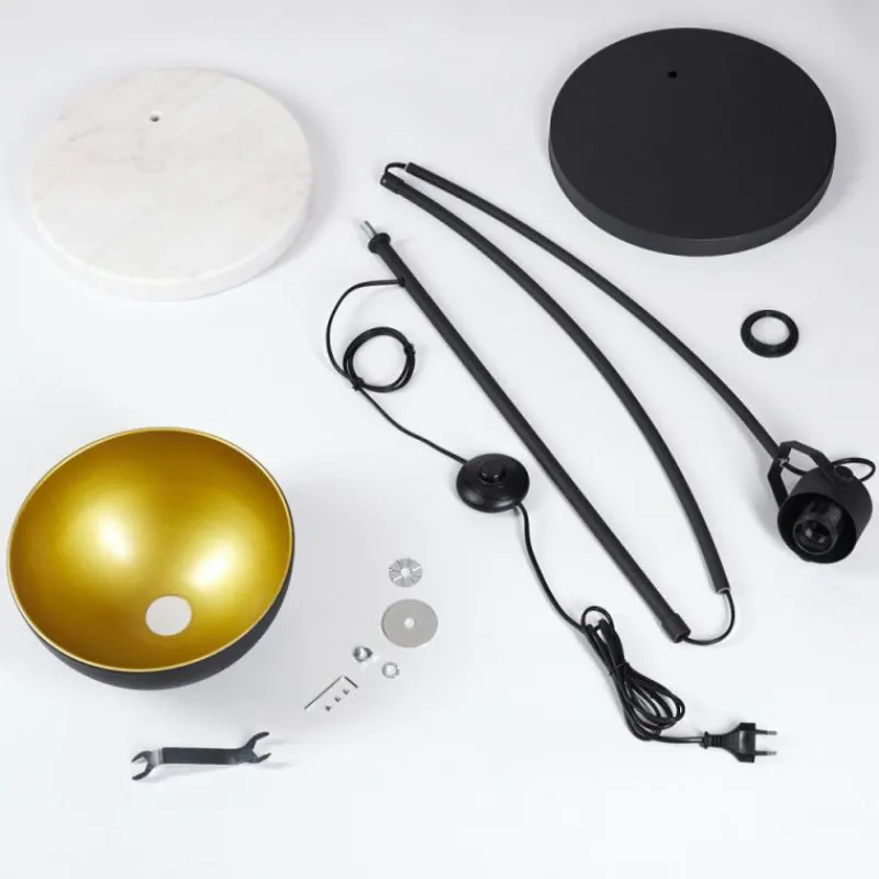 Lampes Dorées-hofstein Lampadaire Parola Noir, 1 lumière