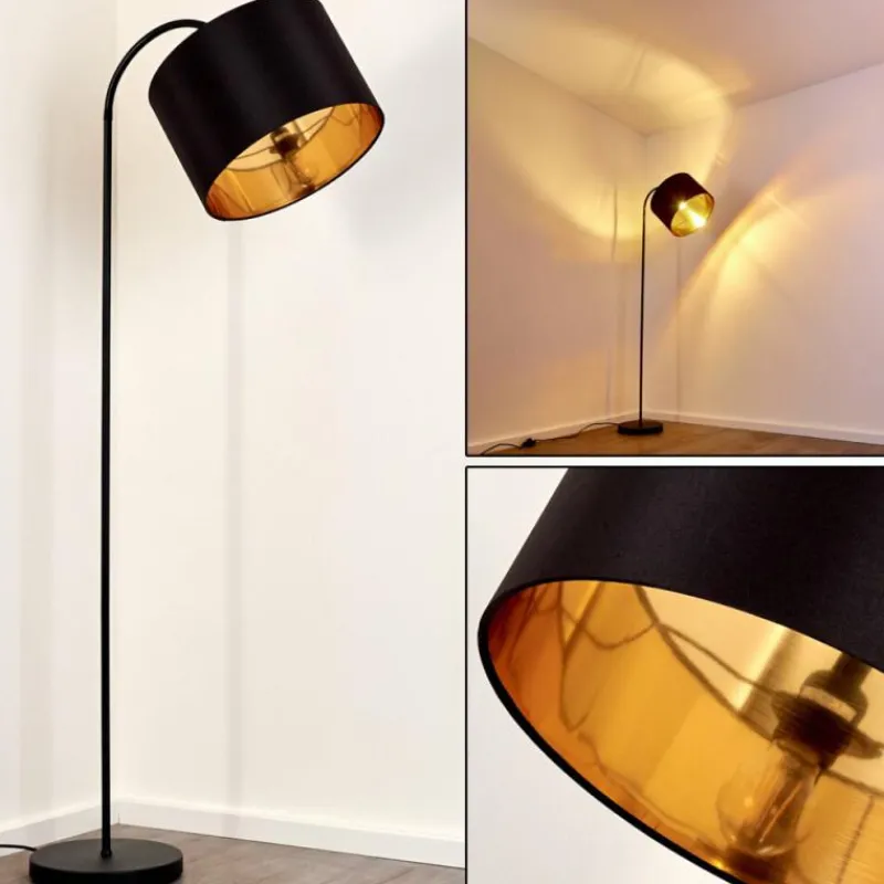 Lampes En Tissu-hofstein Lampadaire Pattburg Noir, 1 lumière