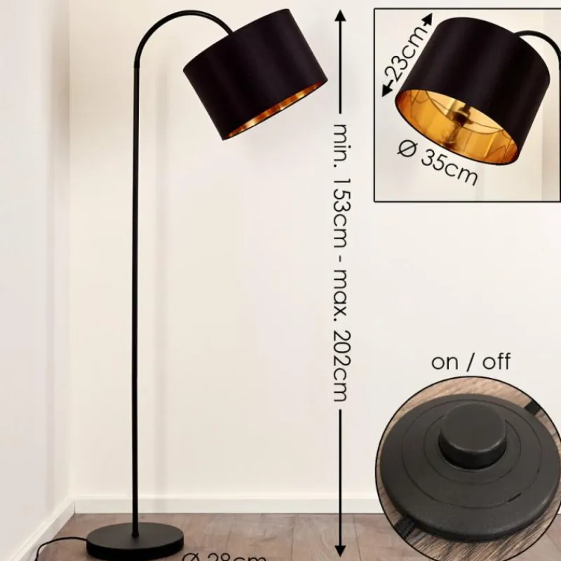 Lampes En Tissu-hofstein Lampadaire Pattburg Noir, 1 lumière