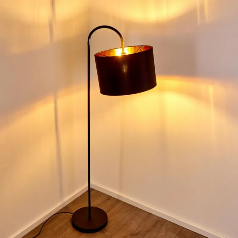 Lampes En Tissu-hofstein Lampadaire Pattburg Noir, 1 lumière