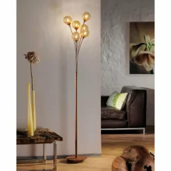 Luminaires Rustiques-Luminaires Paul Neuhaus Lampadaire Paul Neuhaus GRETA Rouille, 6 lumières