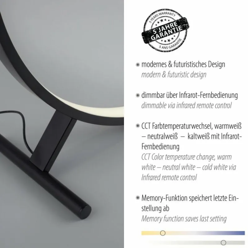 Luminaires Paul Neuhaus Lampadaire Paul Neuhaus HULA LED Noir, 1 lumière, Télécommandes* Éclairage Led