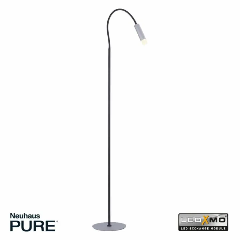 Luminaires Paul Neuhaus Lampadaire Paul Neuhaus PURE-GEMIN LED Aluminium, Noir, 1 lumière* Lampadaires Et Lampes Sur Pied