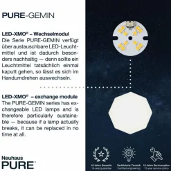 Luminaires Paul Neuhaus Lampadaire Paul Neuhaus PURE-GEMIN LED Aluminium, Noir, 1 lumière* Lampadaires Et Lampes Sur Pied