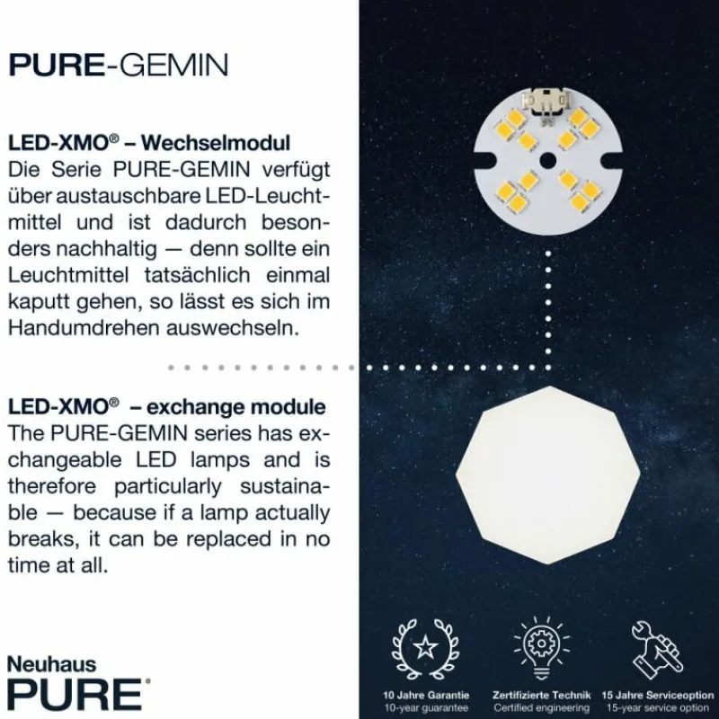 Luminaires Paul Neuhaus Lampadaire Paul Neuhaus PURE-GEMIN LED Aluminium, Noir, 1 lumière* Lampadaires Et Lampes Sur Pied