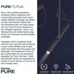 Luminaires Paul Neuhaus Lampadaire Paul Neuhaus PURE-TUTUA LED Noir, 1 lumière* Éclairage Led