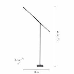 Luminaires Paul Neuhaus Lampadaire Paul Neuhaus PURE-GRAFO LED Noir, 1 lumière* Éclairage Led