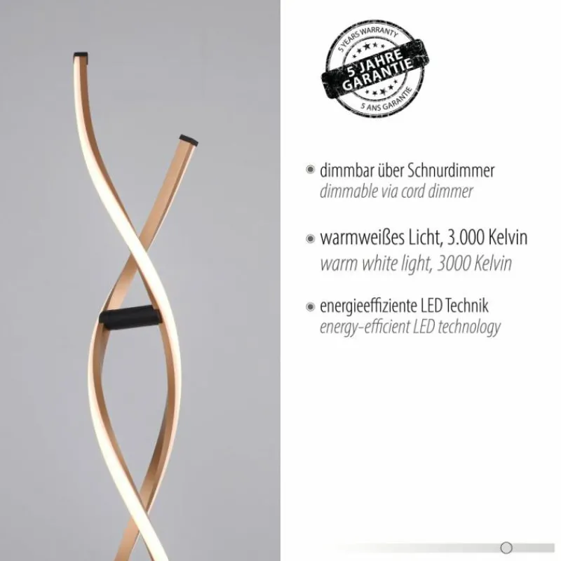 Lampes Dorées-Luminaires Paul Neuhaus Lampadaire Paul Neuhaus POLINA LED Noir, 1 lumière