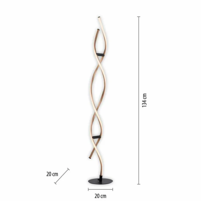 Lampes Dorées-Luminaires Paul Neuhaus Lampadaire Paul Neuhaus POLINA LED Noir, 1 lumière